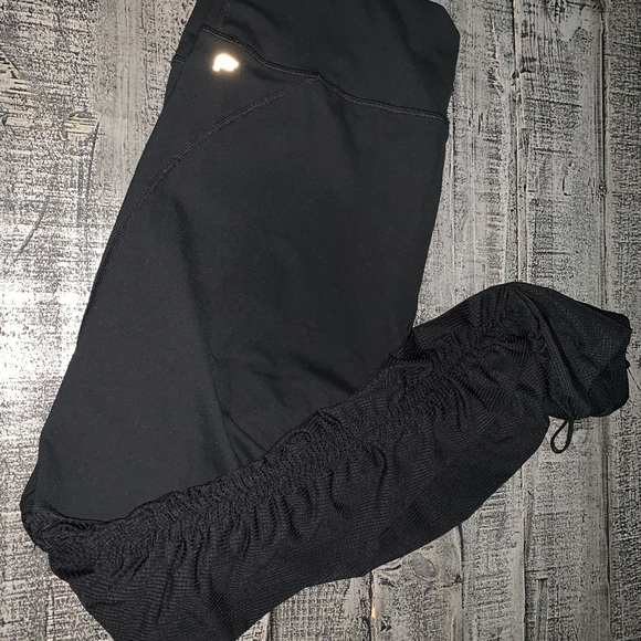 Fabletics Pants - Purelux Fabletics XL Black Drawstring Ruched Leggings
